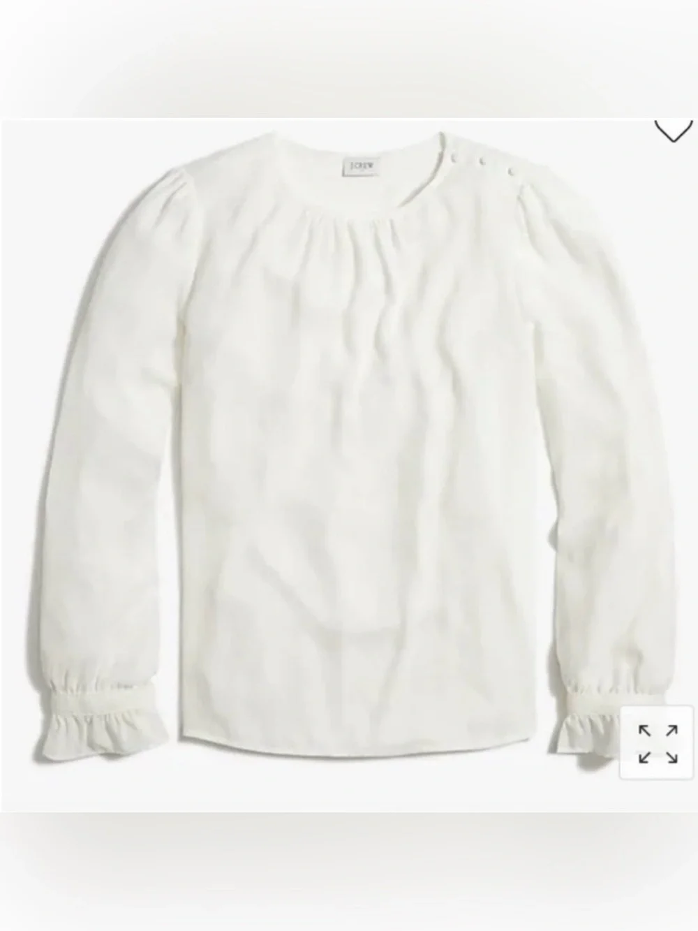 J. Crew Long-Sleeve Ruffle-Cuff Blouse with Shoulder Buttons